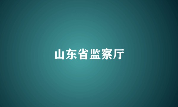 山东省监察厅
