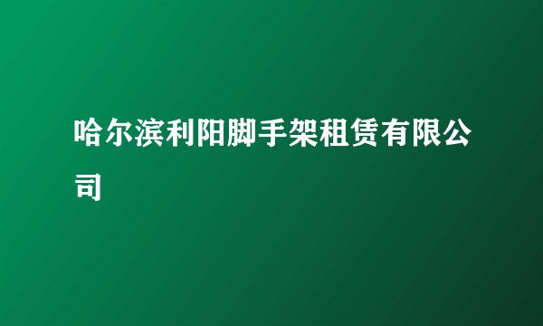 哈尔滨利阳脚手架租赁有限公司