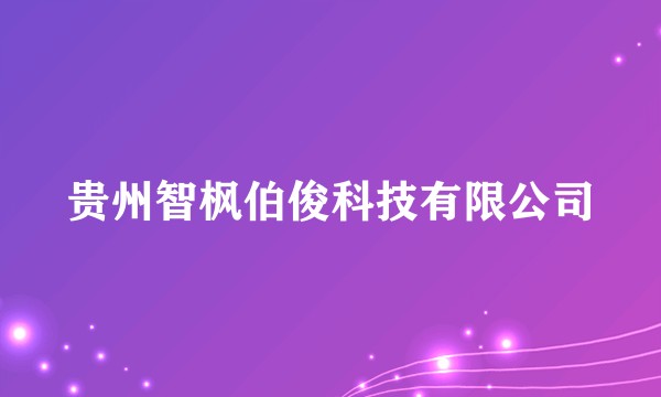 贵州智枫伯俊科技有限公司