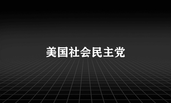 美国社会民主党
