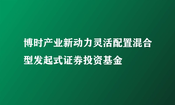 博时产业新动力灵活配置混合型发起式证券投资基金