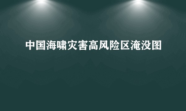 中国海啸灾害高风险区淹没图