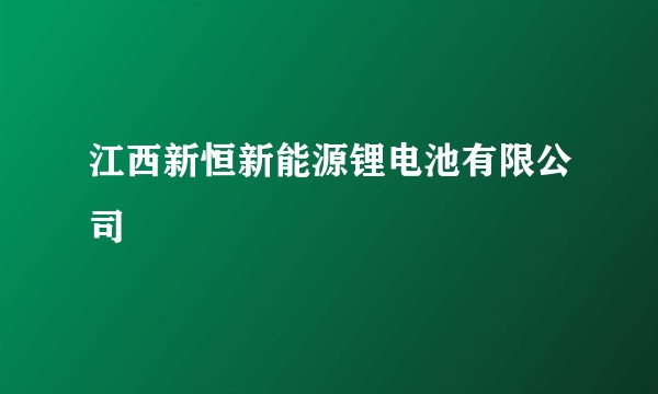 江西新恒新能源锂电池有限公司