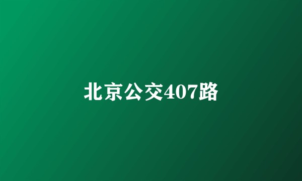 北京公交407路
