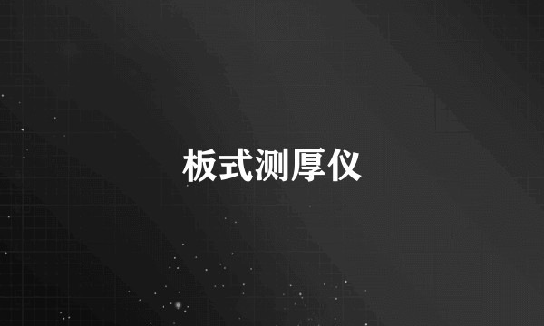 板式测厚仪