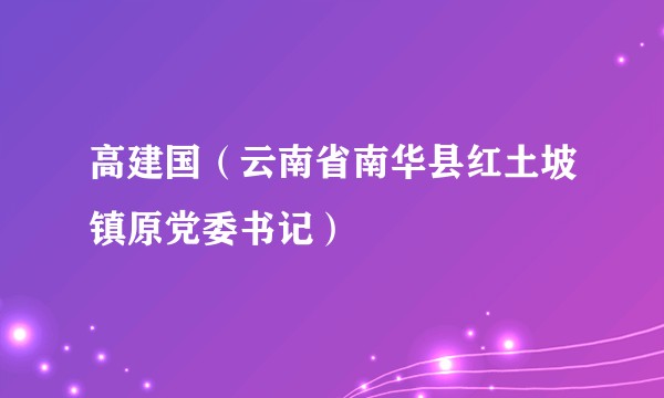 高建国（云南省南华县红土坡镇原党委书记）