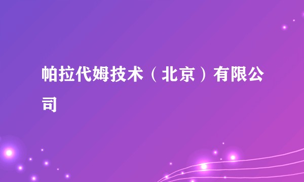 帕拉代姆技术（北京）有限公司