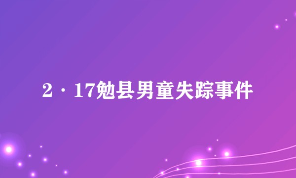 2·17勉县男童失踪事件
