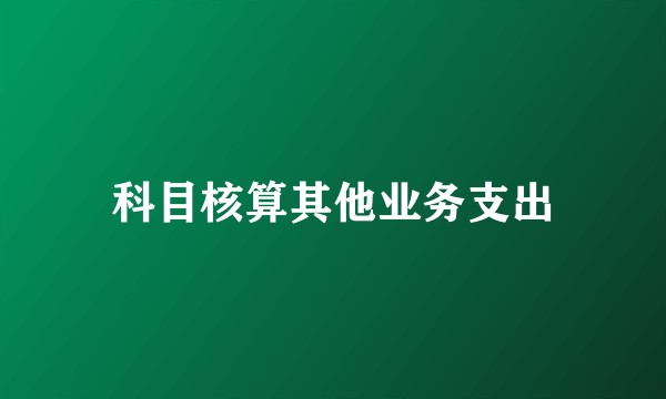 科目核算其他业务支出