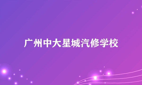 广州中大星城汽修学校