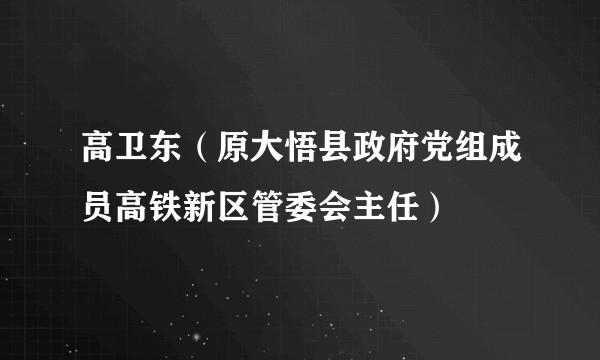 高卫东（原大悟县政府党组成员高铁新区管委会主任）