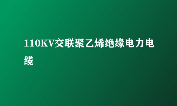110KV交联聚乙烯绝缘电力电缆