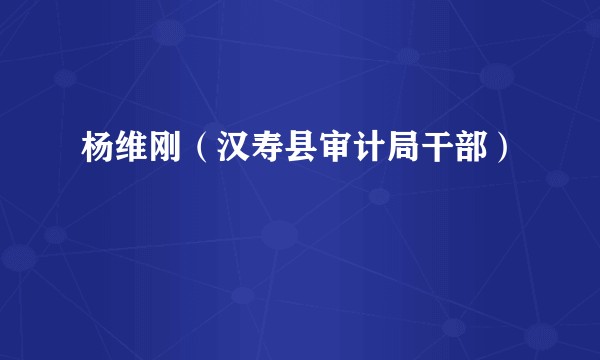 杨维刚（汉寿县审计局干部）