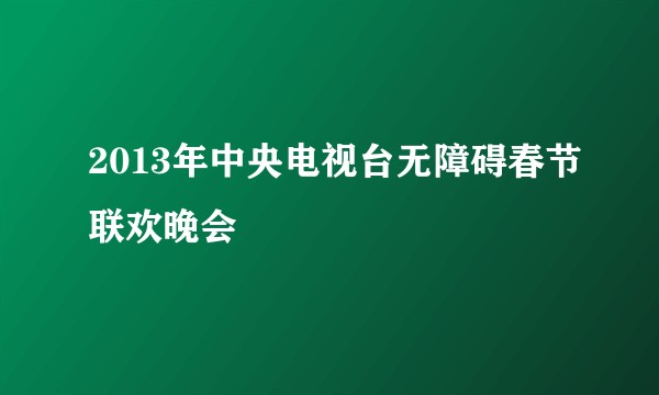 2013年中央电视台无障碍春节联欢晚会