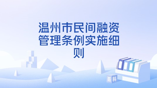 温州市民间融资管理条例实施细则