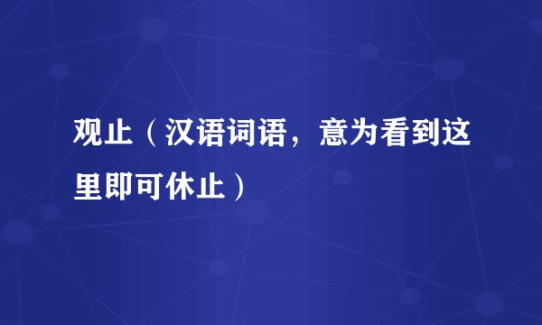 观止（汉语词语，意为看到这里即可休止）