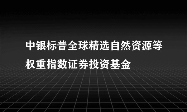 中银标普全球精选自然资源等权重指数证券投资基金