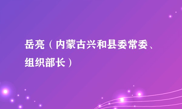 岳亮（内蒙古兴和县委常委、组织部长）