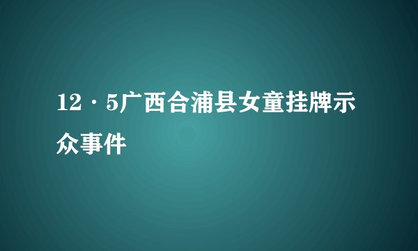 12·5广西合浦县女童挂牌示众事件