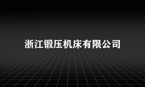 浙江锻压机床有限公司