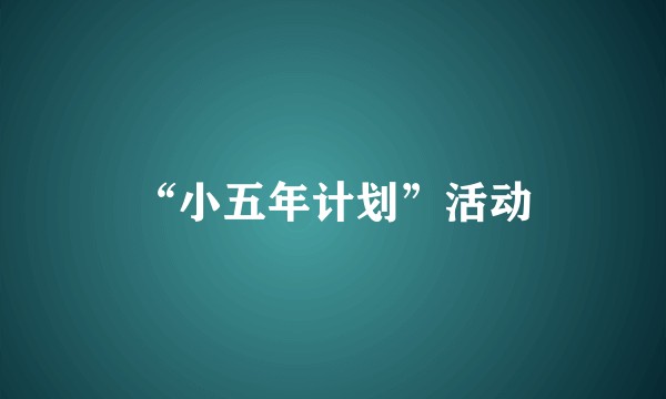 “小五年计划”活动