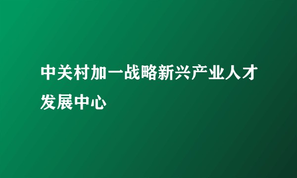 中关村加一战略新兴产业人才发展中心