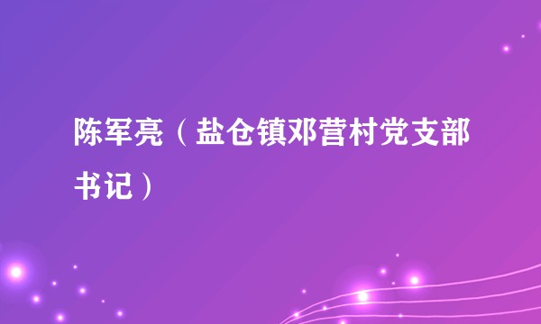 陈军亮（盐仓镇邓营村党支部书记）