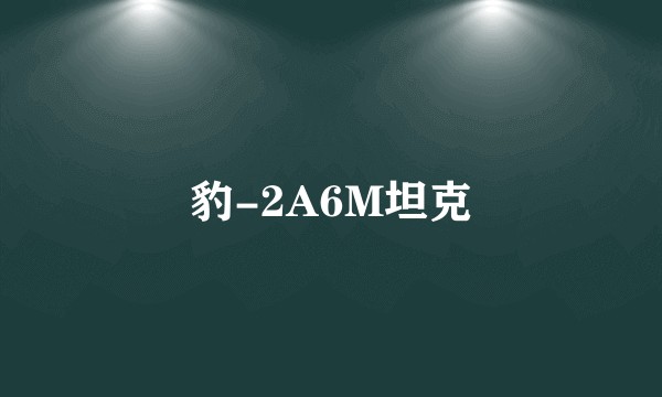 豹-2A6M坦克