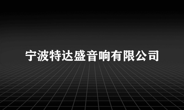 宁波特达盛音响有限公司