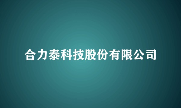 合力泰科技股份有限公司