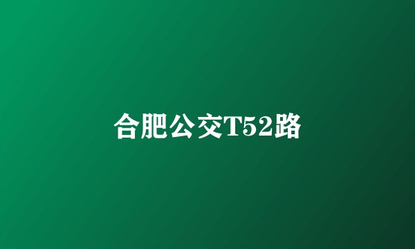 合肥公交T52路
