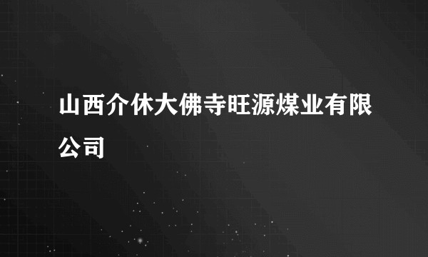 山西介休大佛寺旺源煤业有限公司