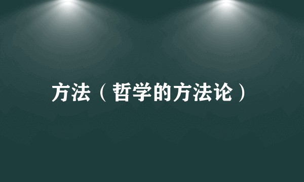 方法（哲学的方法论）