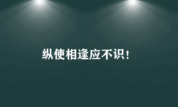 纵使相逢应不识！