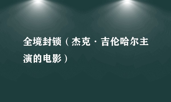 全境封锁（杰克·吉伦哈尔主演的电影）