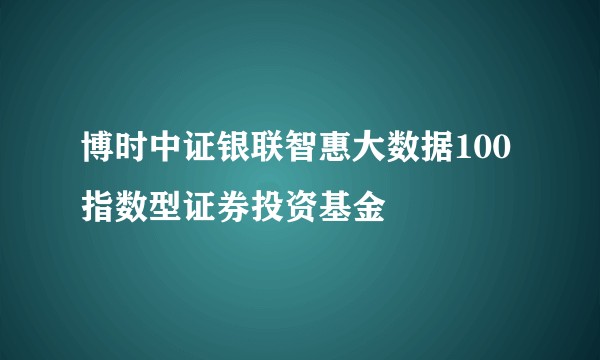 博时中证银联智惠大数据100指数型证券投资基金