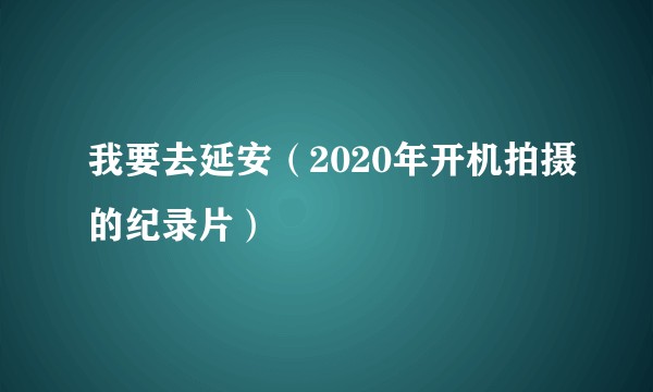 我要去延安（2020年开机拍摄的纪录片）