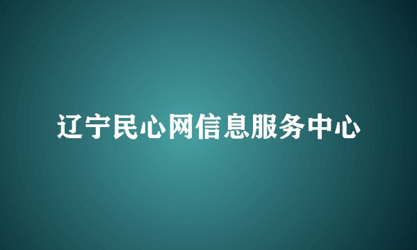 辽宁民心网信息服务中心