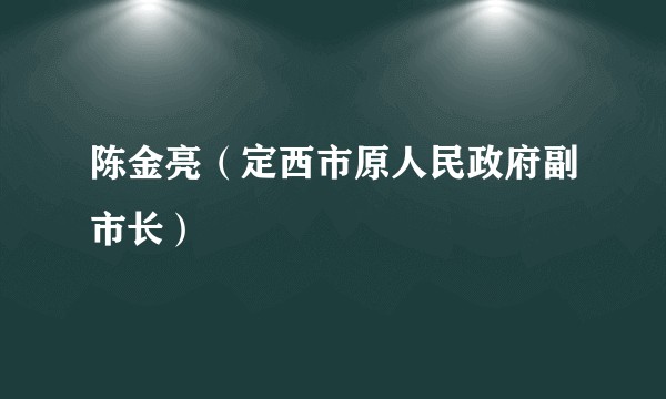 陈金亮（定西市原人民政府副市长）