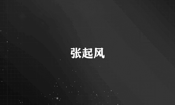 张起风