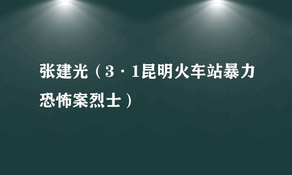 张建光（3·1昆明火车站暴力恐怖案烈士）