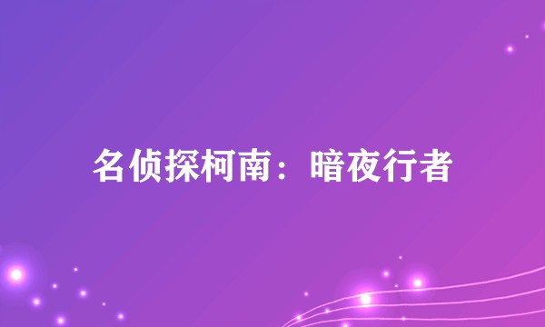 名侦探柯南:暗夜行者