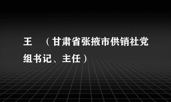 王璟（甘肃省张掖市供销社党组书记、主任）