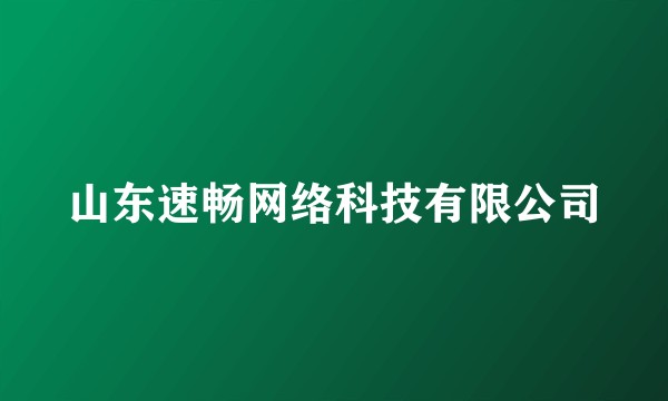 山东速畅网络科技有限公司