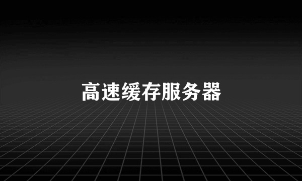高速缓存服务器