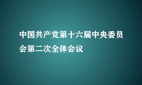 中国共产党第十六届中央委员会第二次全体会议