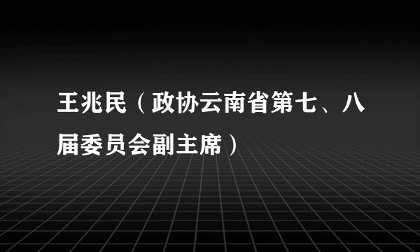 王兆民（政协云南省第七、八届委员会副主席）
