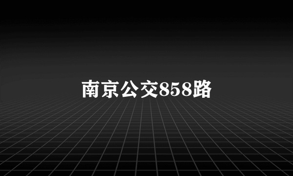 南京公交858路