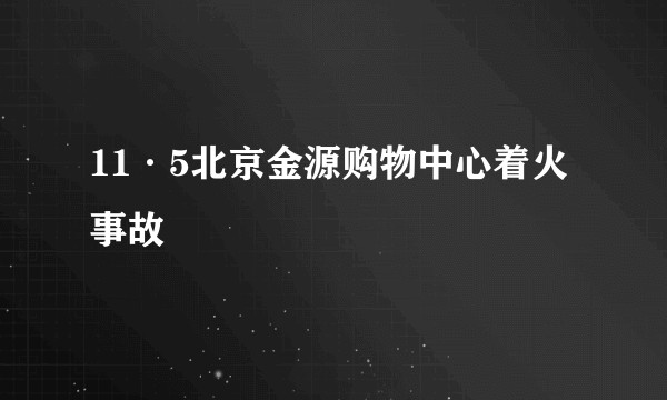 11·5北京金源购物中心着火事故