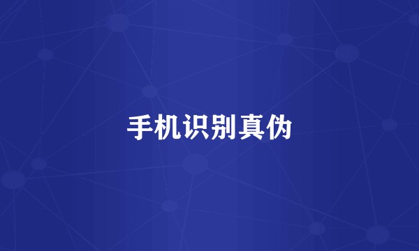 手机识别真伪